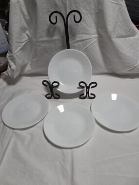 4 Corelle Winter Frost White Bread Plate Classic 6.75in